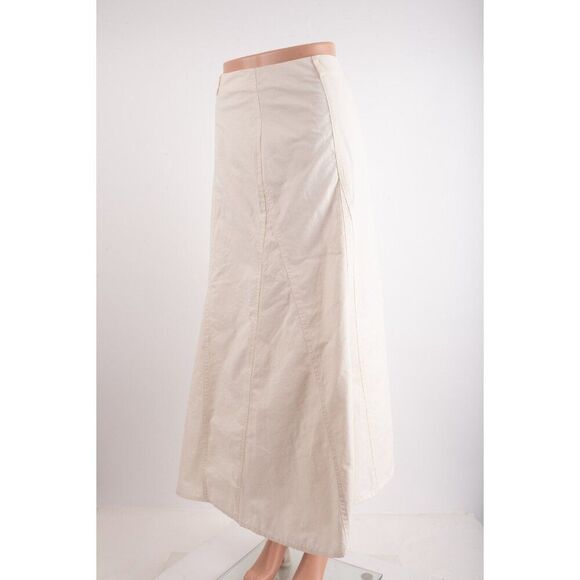 Zara Womans Midi Skirt Size XL Cream Beige Asymmetric Hem 4764/402 NWT - Picture 3 of 7